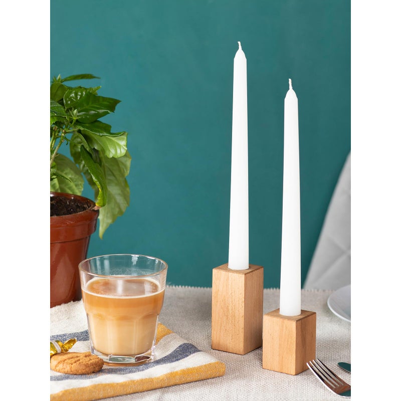 CANDWAX White Taper Candles 12 inch Dripless - Set of 4 Tapered Candles Ideal for Dinner - Smokeless and Unscented Candlesticks - Image 4